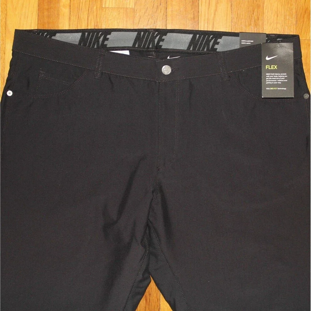 Nike Slim Fit Flex 6 Pocket Dri-Fit Golf Pants Mens 38x32 Black